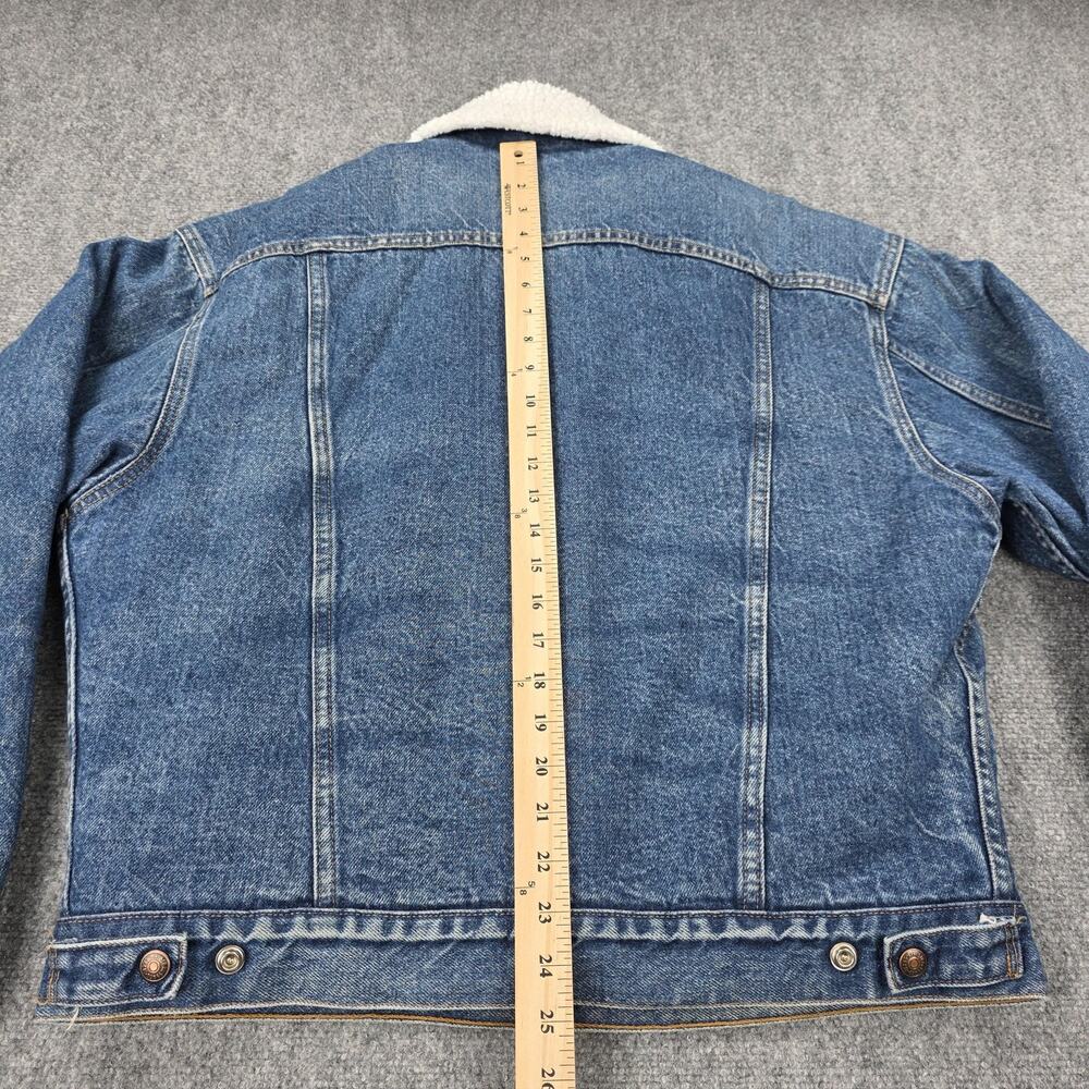 Levis Jacket Mens Medium Blue Sherpa Lined Denim Trucker Coat 70609-0216 Winter - Picture 7 of 16